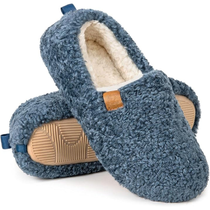 Rubber Sole Cozy Faux Wool House Sandals
