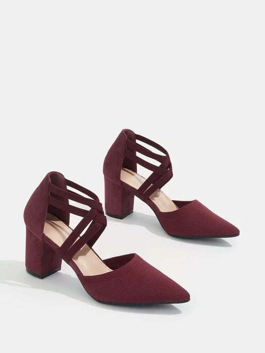 Cross Strap Pointed Pumps