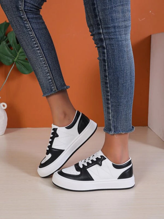 Two Tone Lace Up Skate Shoes