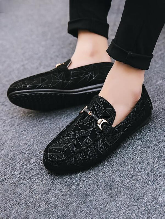 Geometric Pattern Casual Loafers