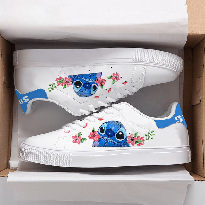 Stitch Flower Paint Pattern Casual Sneakers