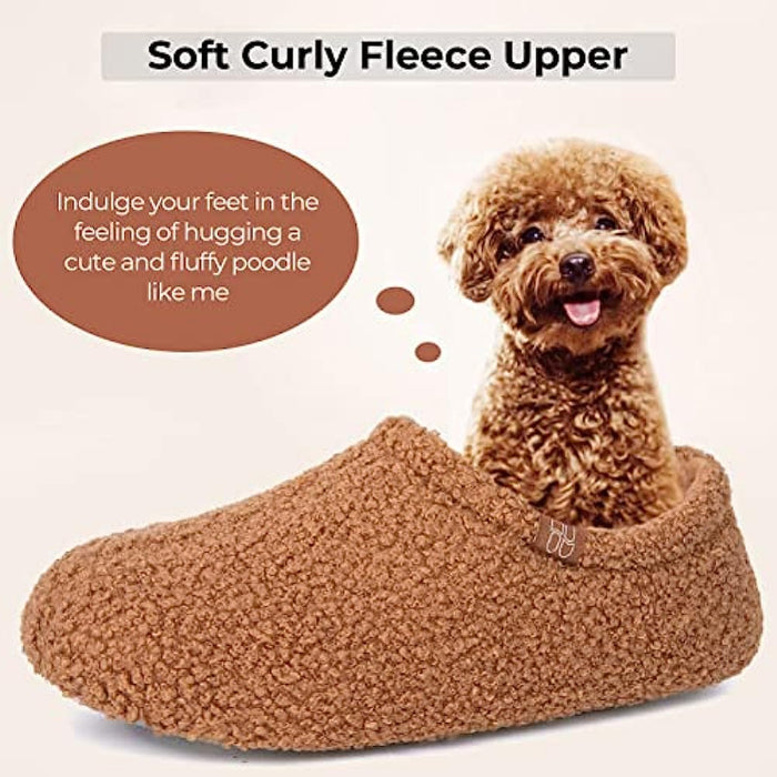 Fuzzy Curly Fur Memory Foam Loafer Slippers