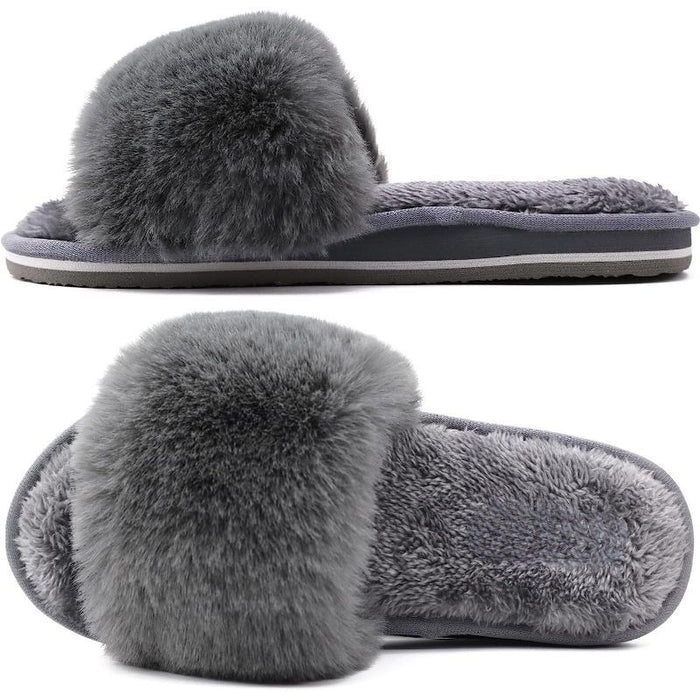 Fuzzy Pattern Slippers
