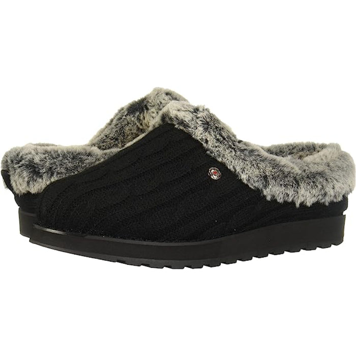 Fuzzy Memory Form Slipper With Rubber Sole