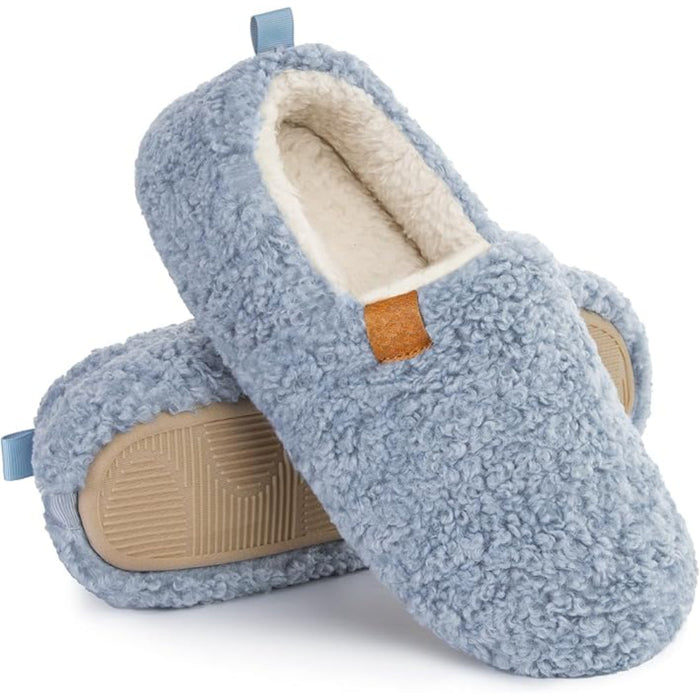 Memory Foam Support Cozy Faux Wool House Slippers