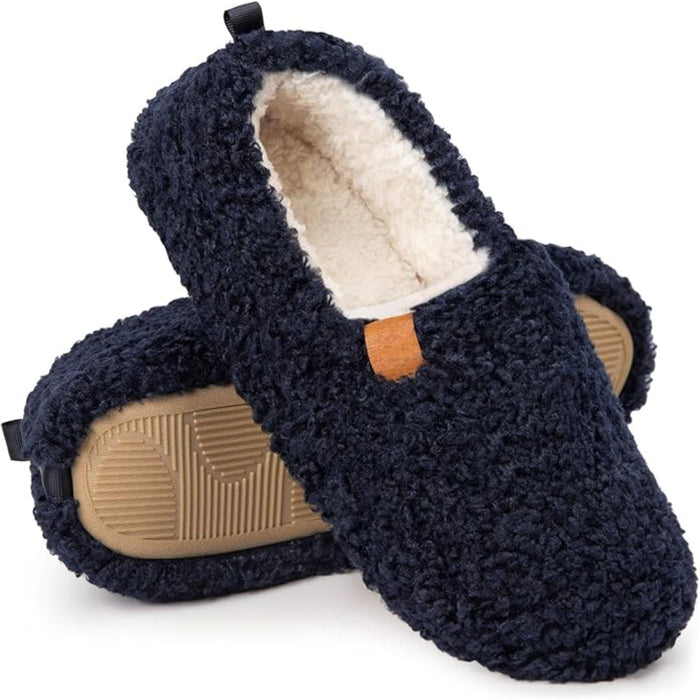 Memory Foam Support Cozy Faux Wool House Slippers