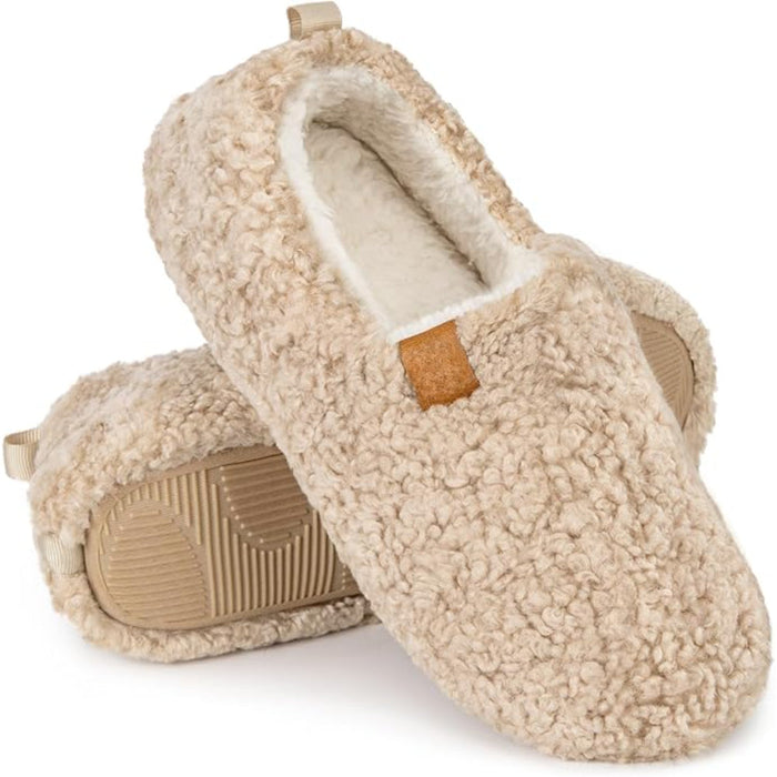 Rubber Sole Cozy Faux Wool House Sandals