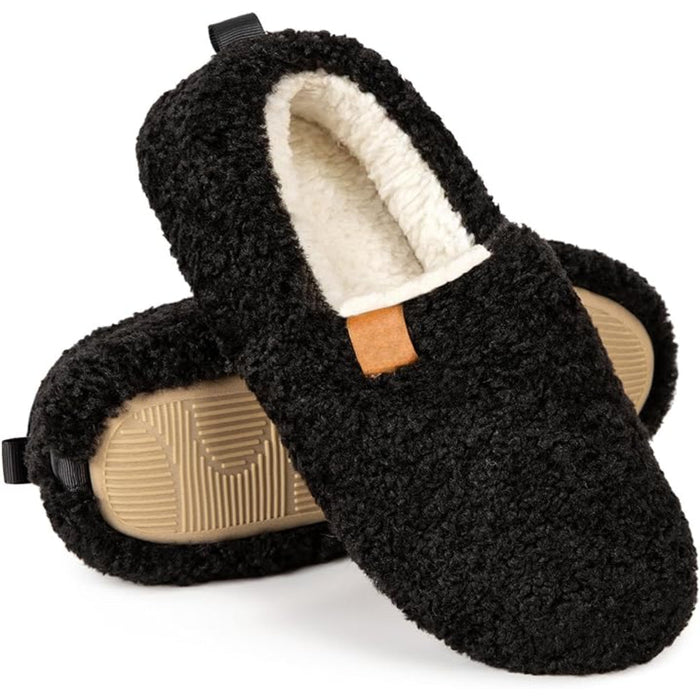 Memory Foam Support Cozy Faux Wool House Slippers