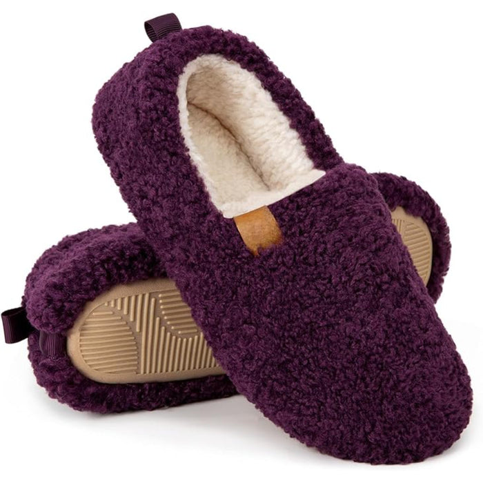Memory Foam Support Cozy Faux Wool House Slippers