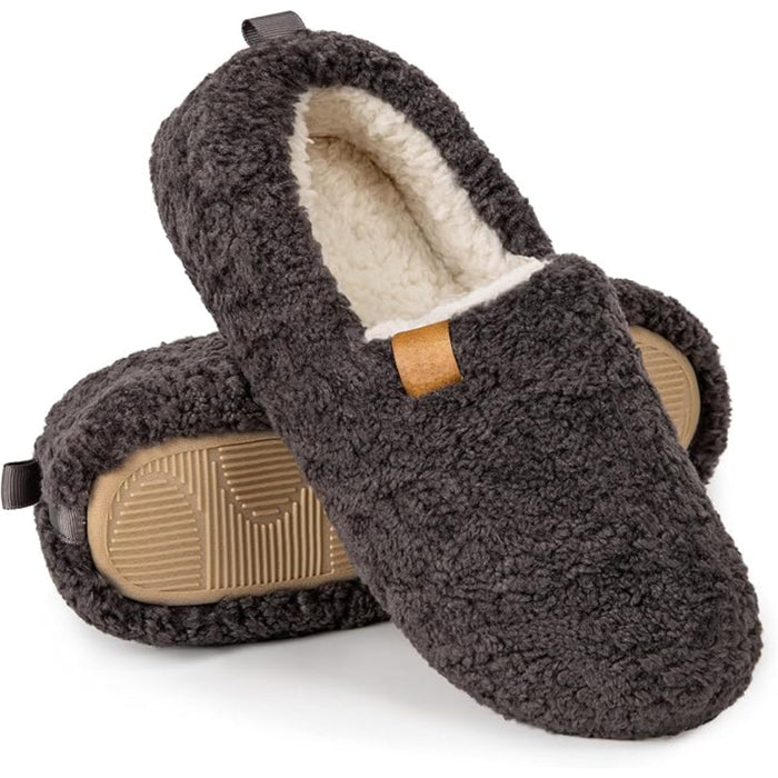 Memory Foam Support Cozy Faux Wool House Slippers