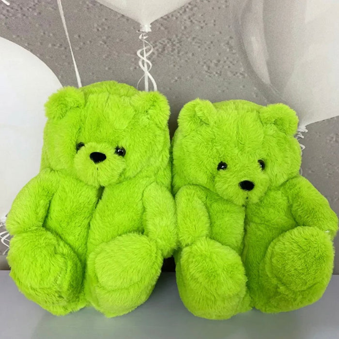 Flat Teddy Bear Home Slippers