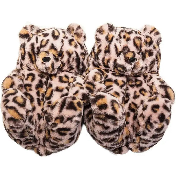 Leopard Teddy Bear Slippers