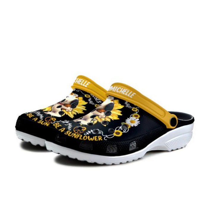 Personalized Sunflower Themed Clogs