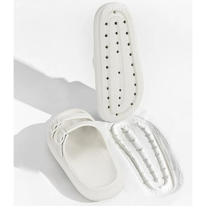 Plain Double Buckle Patterned Sandals