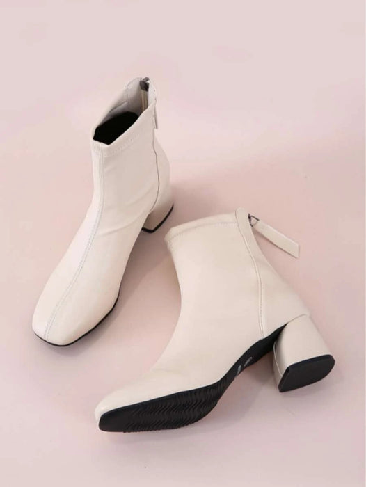 Square Base Back Zip Classic Boots