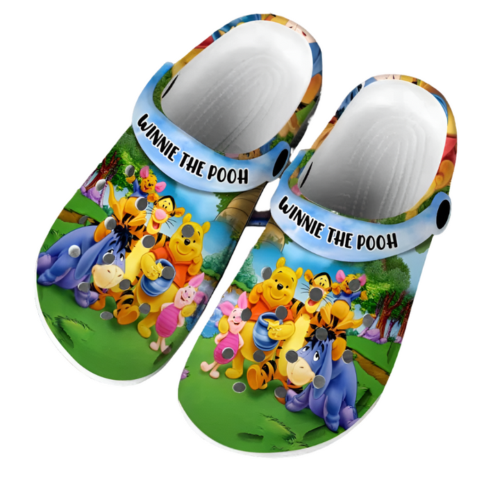 Winnie The Pooh Forest Family Pattern Clogs