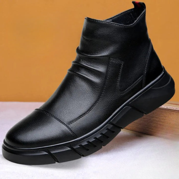 Anti Slip Leather Zipper Boot