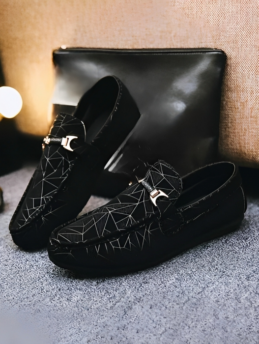 Geometric Pattern Casual Loafers